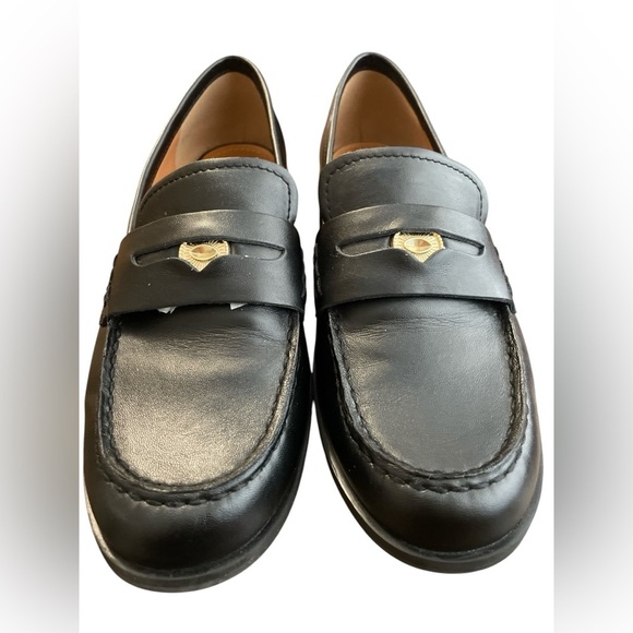 LISA & VICKY Black Leather Penny Loafers - Picture 3 of 6